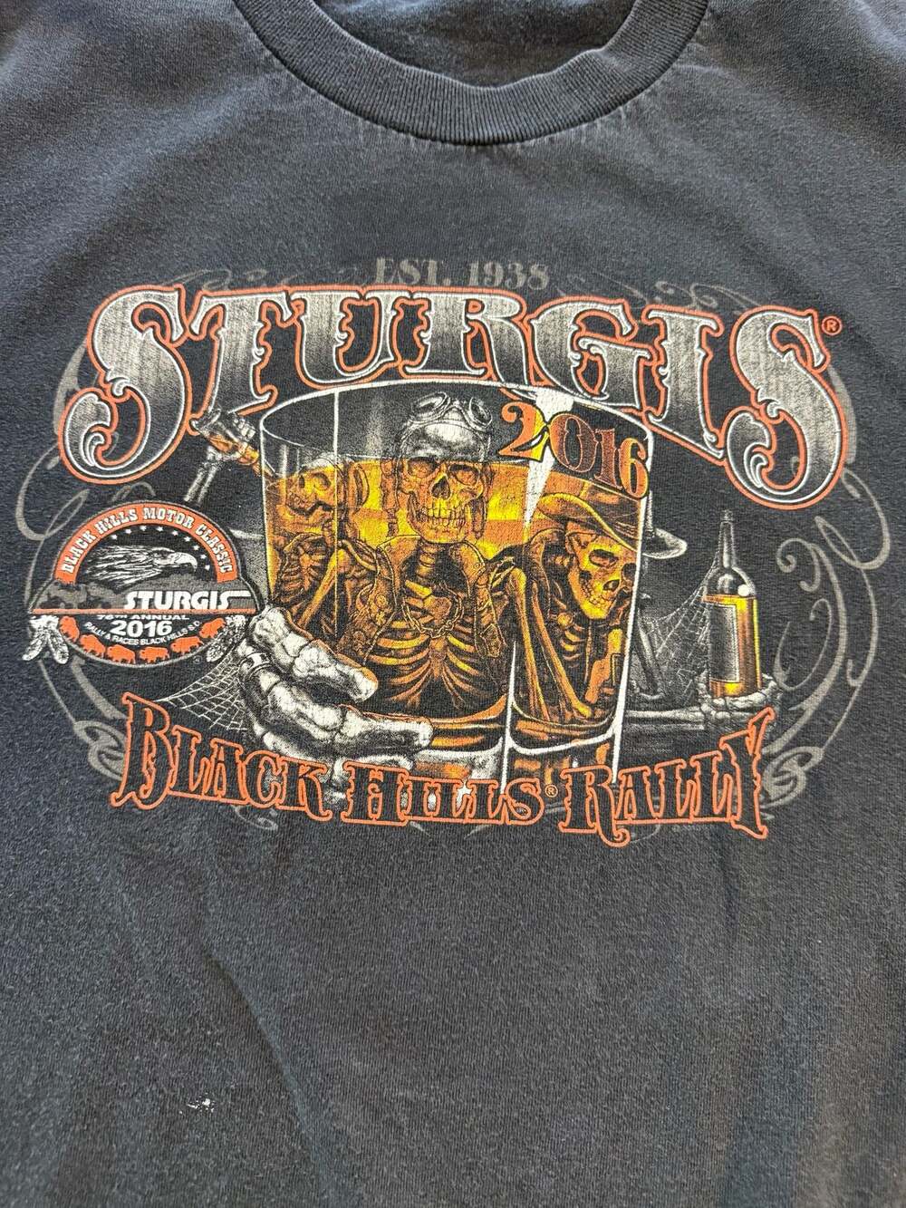 Hot Leathers 2016 Sturgis Black Hills Rally Skeleton Graphic T-Shirt